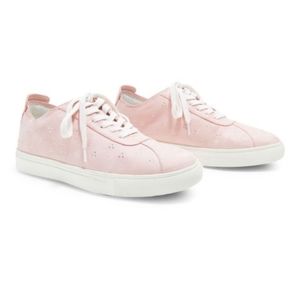 Isaac Mizrahi Faux Suede Fashion Sneaker Crystal Pink Size 7.5 M